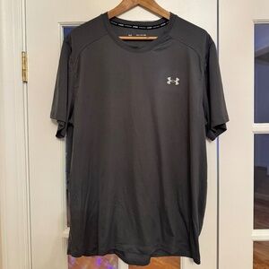 Under Armour Men's Fitted Run Shirt, Size XXL, Gray